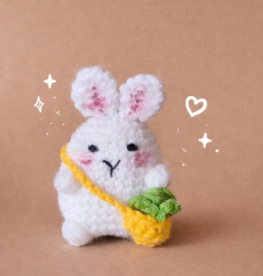 White Bunny Crochet Plush