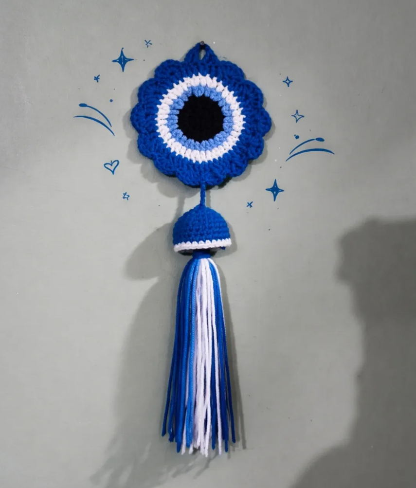 Crochet Evil Eye Wall Hanging