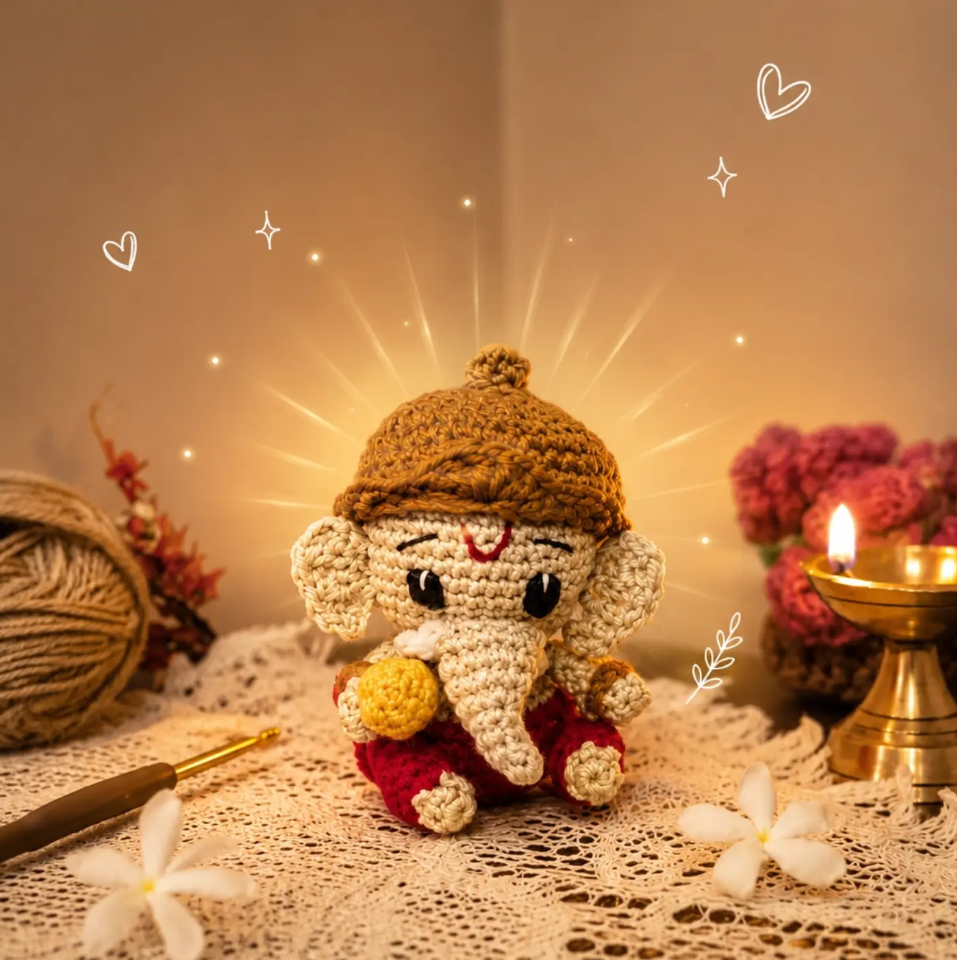 Lord Ganesha Crochet Idol