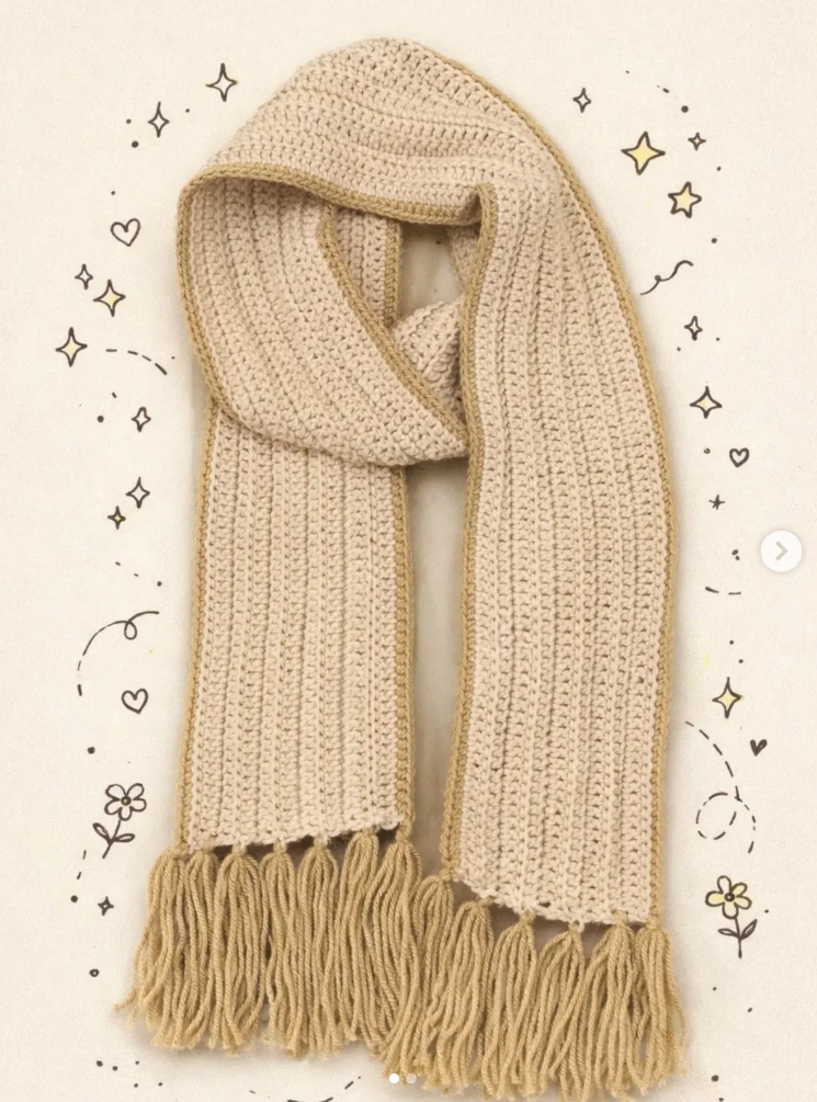 Ribbed Crochet Muffler Scarf