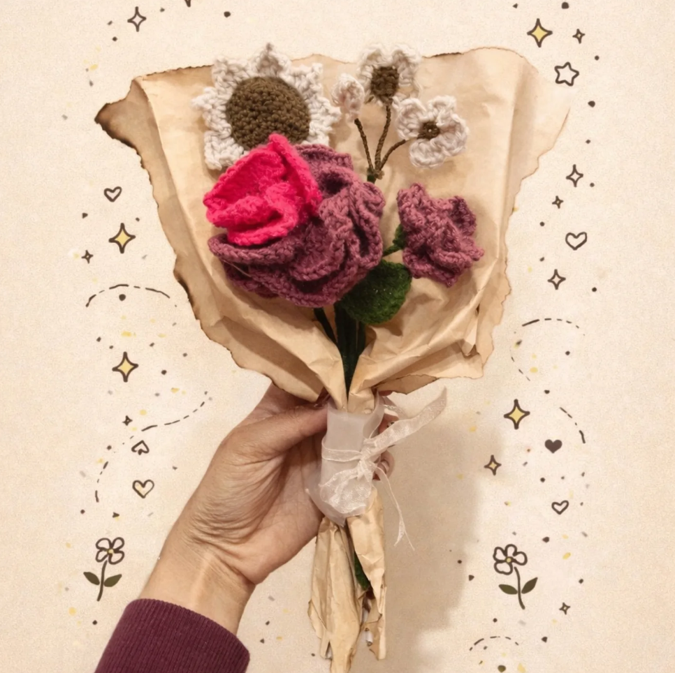 Crochet Rose Bouquet